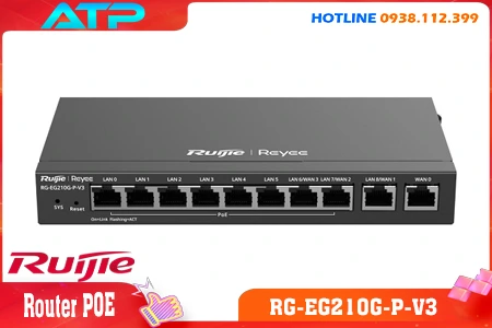Router giá rẻ, Router Ruijie chính hãng, Ruijie RG-EG210G-P-V3 Router , Router Ruijie RG-EG210G-P-V3, Router RG-EG210G-P-V3, Router định tuyến RG-EG210G-P-V3, Bộ dịnh tuyến RG-EG210G-P-V3, Router Ruijie RG-EG210G-P-V3 , RG-EG210G-P-V3