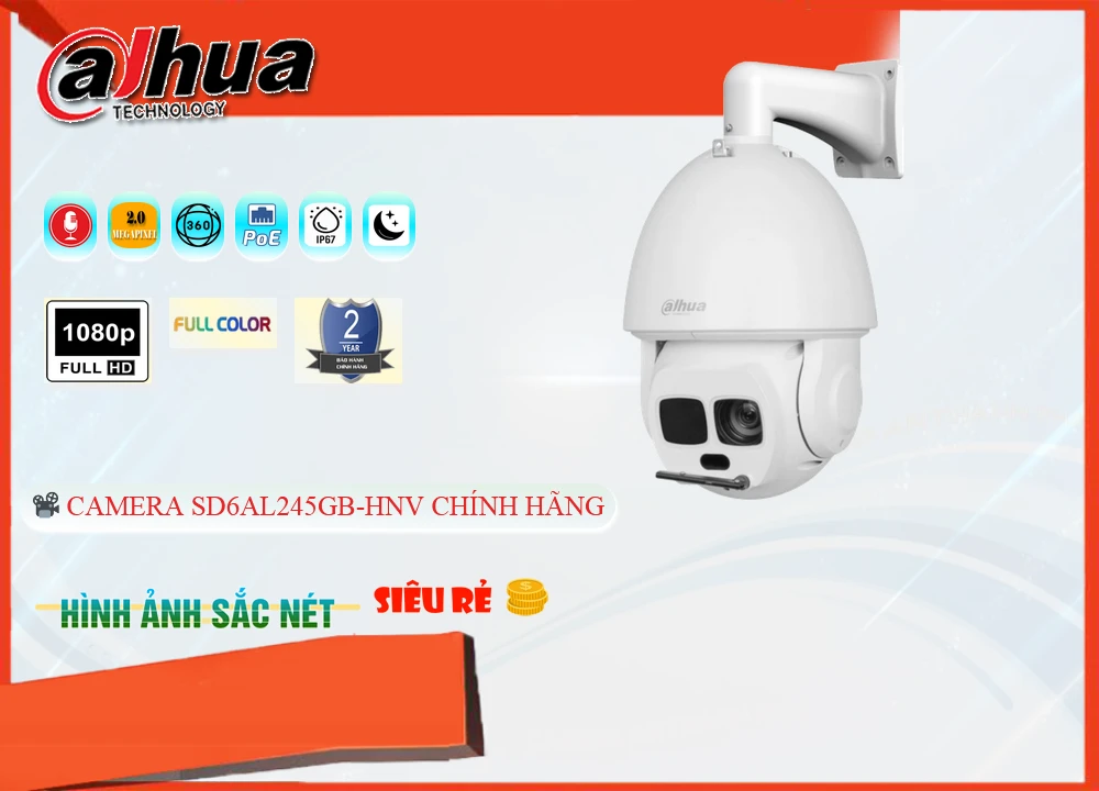 Camera IP PTZ Quay Xoay DH-SD6AL245GB-HNV,Giá Phân Phối DH-SD6AL245GB-HNV Công Nghệ POE ,Bán Sỉ DH-SD6AL245GB-HNV, Camera Giám Sát DH-SD6AL245GB-HNV Bán Sỉ,DH-SD6AL245GB-HNV Giá Thấp Nhất,Thông số DH-SD6AL245GB-HNV 0 MP FULL HD 1080P