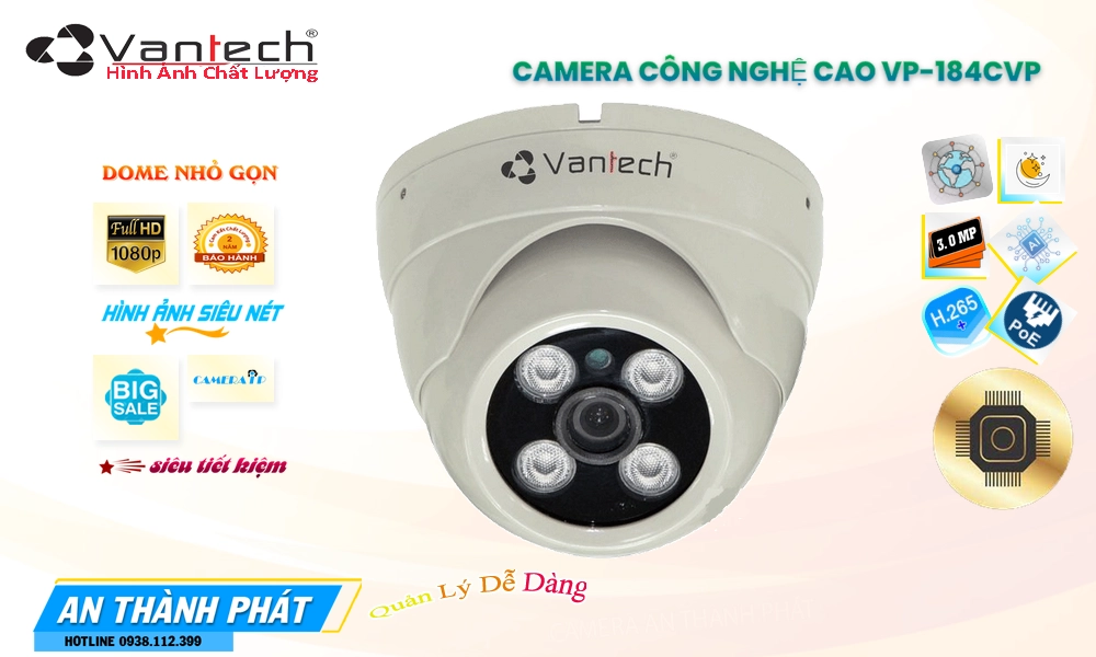 VP-184CVP Camera Cấp Nguồ Qua Dây Mạng VanTech Giá tốt VP-184CVP Camera Cấp Nguồ Qua Dây Mạng VanTech Giá tốt