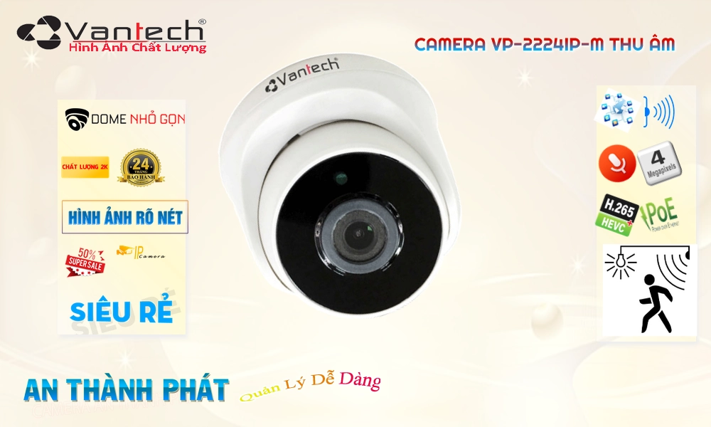 ✲  Camera IP POE VanTech VP-2224IP-M Mẫu Đẹp