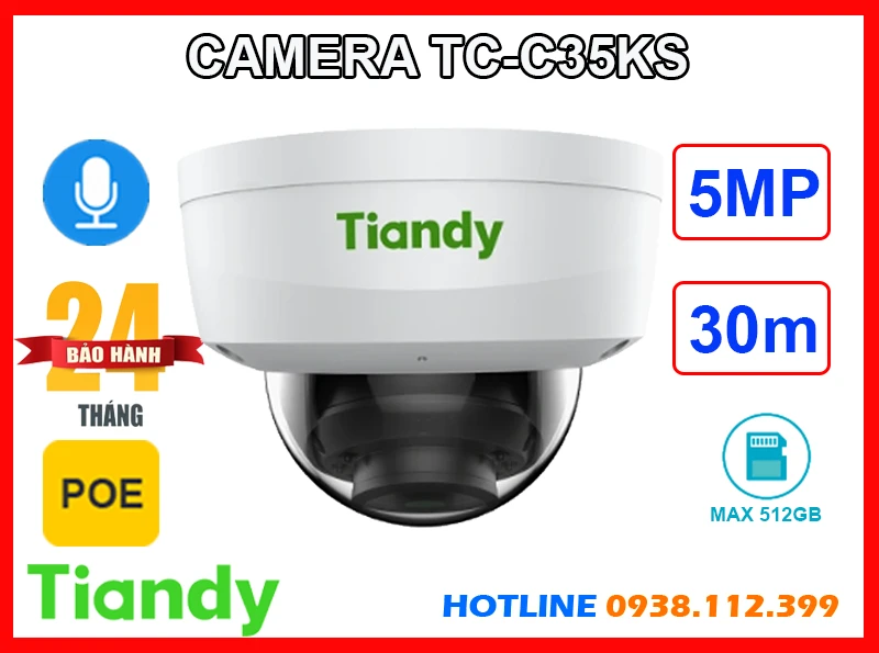Camera TIANDY TC-C35KS (5MP), camera quan sát TIANDY TC-C35KS, camera giám sát TIANDY TC-C35KS, lắp đặt camera TIANDY TC-C35KS, lắp camera TIANDY TC-C35KS giá rẻ, camera chính hãng TIANDY TC-C35KS, camera ghi âm TIANDY TC-C35KS, TIANDY TC-C35KS, TC-C35KS,